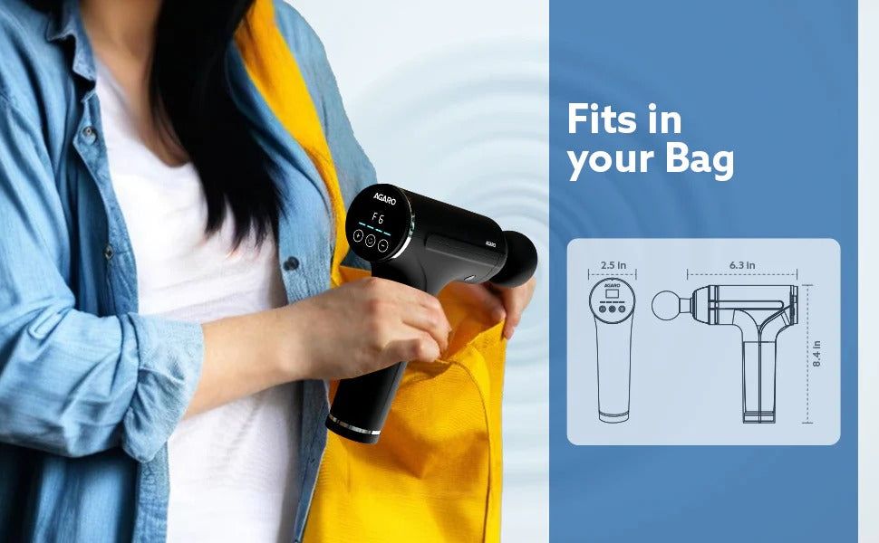 Massager Gun 4 Heads, 6 Speed, Rechargeable, Handheld, Percussion Muscle Massager for Full Body Relief, Muscle Relaxation of Neck, Shoulder, Back, Foot for Men & Women, Black.