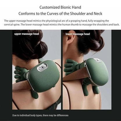SEAHELTON Bionic Heated Massager, Wireless Portable Shiatsu Neck and Back Massager, Electric