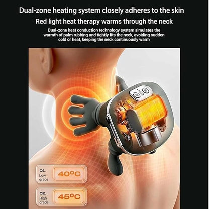 SEAHELTON Bionic Heated Massager, Wireless Portable Shiatsu Neck and Back Massager, Electric