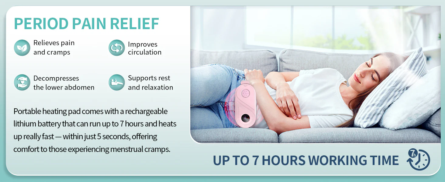 Period Cramp Relief Massager With Heating Pad For Back Pain|Crampfree- Period Cramp Relief Heater&Massager
